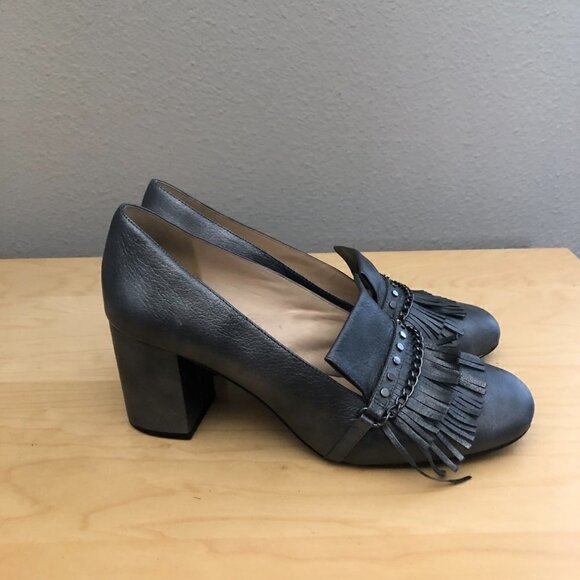 NINE WEST Utton Metallic Kiltie Pumps - Office Siren - Picture 2 of 13